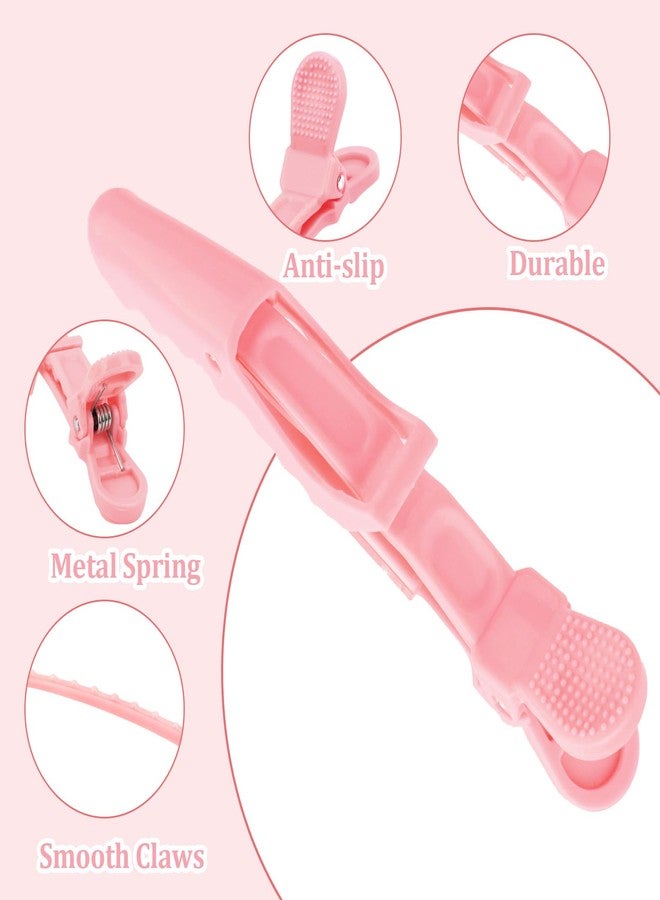 Ondder 30 Pack Pink Alligator Hair Clips for Styling Sectioning Large Salon Pro Hair Clips for Barber Hair Coloring, Cutting, Sectioning Big Gator Clips Hair Styling Accessories for Women Men - Image 2